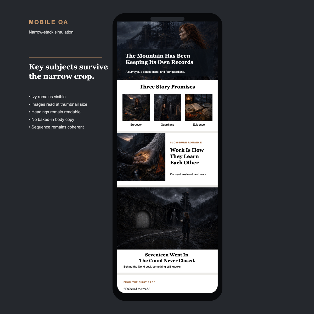 Narrow mobile preview of the Overburden A+ Content sequence